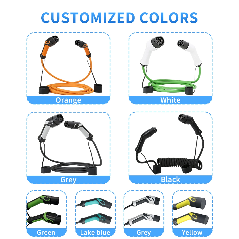 3.5kw 7kw 16A 32A Type 2 to Type 2 Customized Color Model 3 EV Charging Cable 32A TPU Cableev Charging Cable
