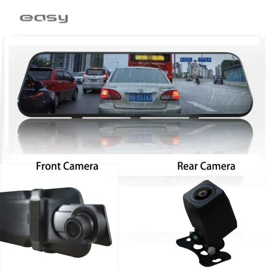 Le parti del veicolo elettrico EV guidano il monitor di parcheggio che registra la videocamera in streaming